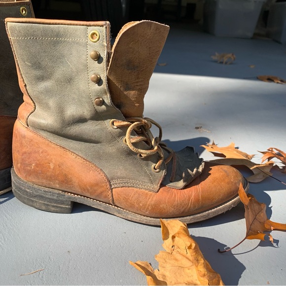 Justin Kiltie Roper Vintage 2-toned Lace Up Leather boot - Picture 7 of 9